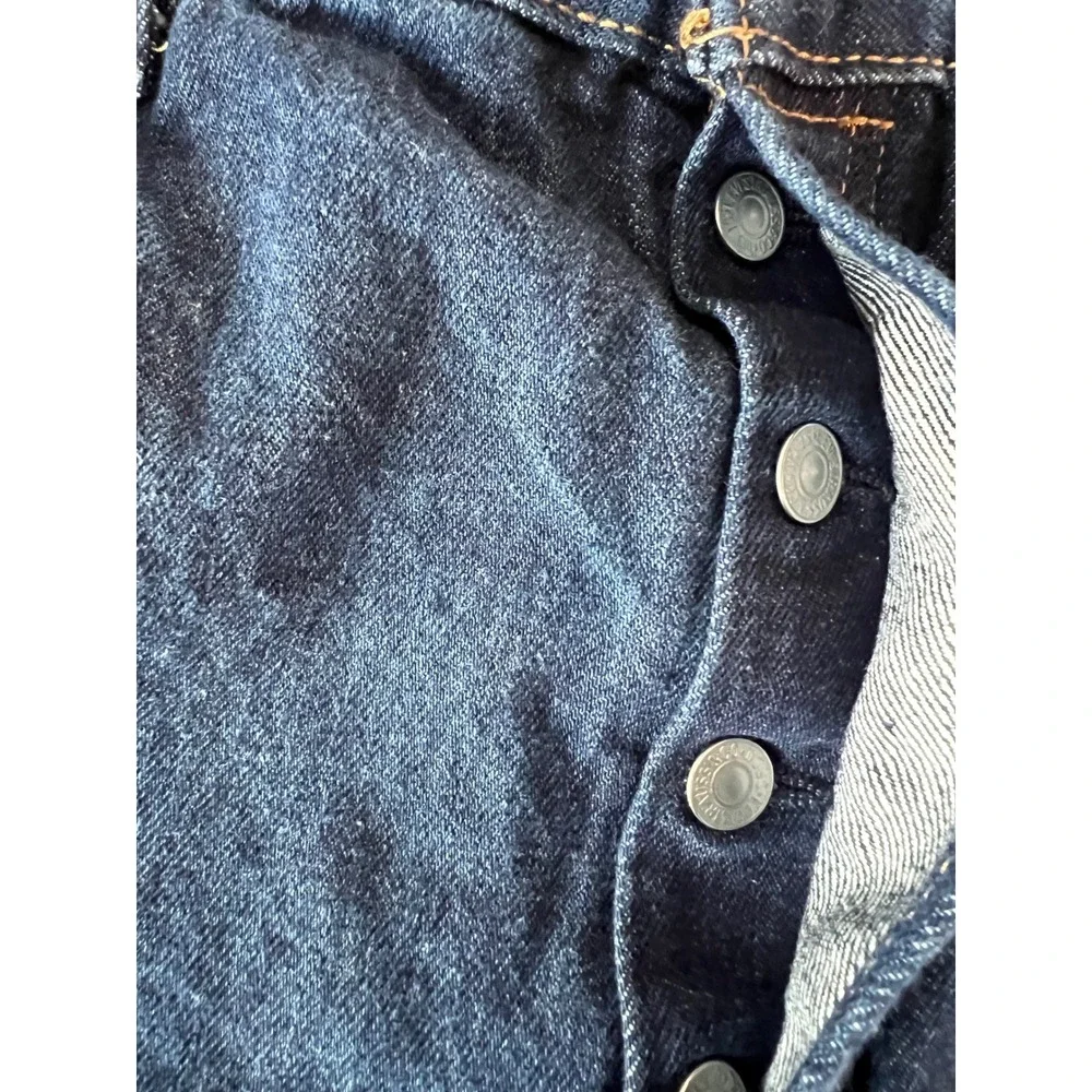 Levis 501 Original Fit Mens Dark Wash Blue Straight Leg Denim Jeans 36x30